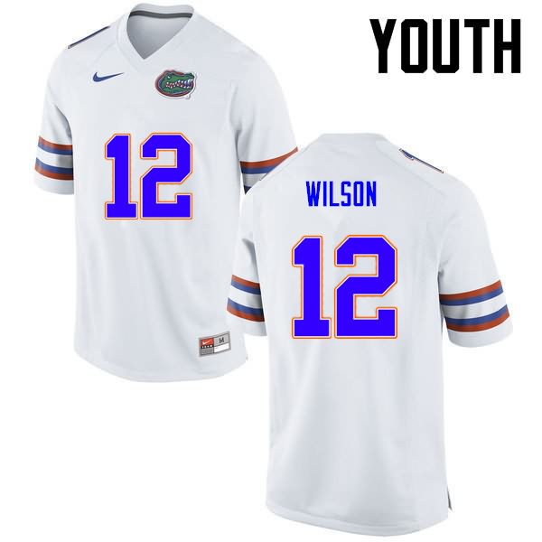 Youth NCAA Florida Gators Quincy Wilson #12 Stitched Authentic Nike White College Football Jersey UUK4365GE